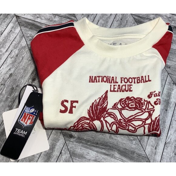 San Francisco 49ers Women's WEAR By Erin Andrews Off White T-Shirt Size XL - Picture 8 of 8